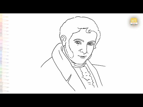 Ernst Wilhelm Arnoldi drawing easy | Portrait art | How to draw Ernst Wilhelm Arnoldi step by step