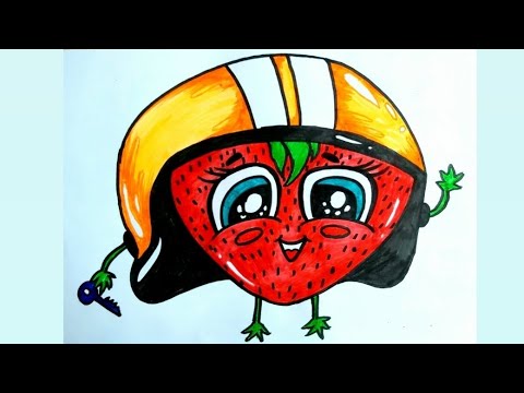 How to Draw a Cute Strawberry | Learning how to draw fruit
