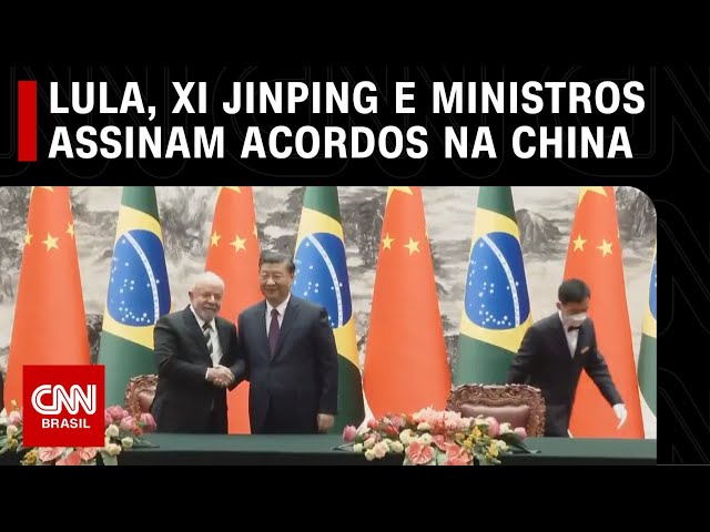 Lula, Xi Jinping e ministros assinam acordos na China | CNN NOVO DIA