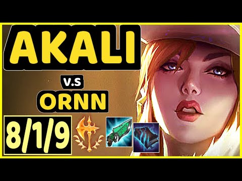 IMPACT (AKALI) vs ORNN - 8/1/9 KDA TOP CHALLENGER GAMEPLAY - NA