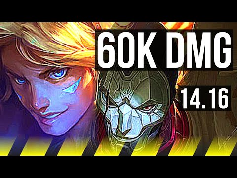 EZREAL & Rakan vs JHIN & Alistar (ADC) | 60k DMG, 1700+ games | NA Grandmaster | 14.16