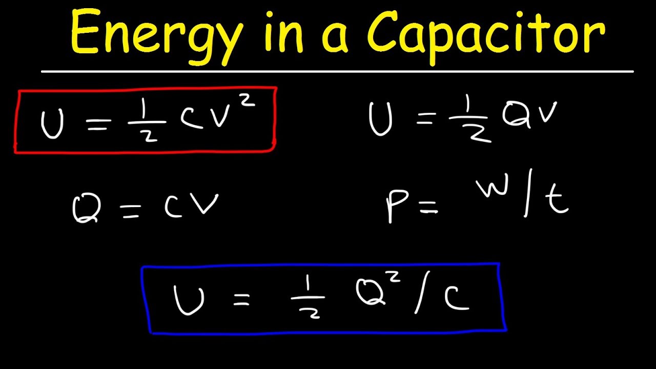 How is the energy stored in a capacitor calculated?