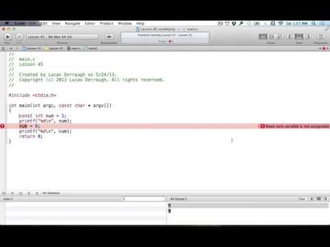 C Programming on the Mac L45 - Const