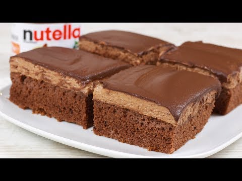 Saftige Nutella Schnitten - Nutella Kuchen I Schokoladen Kuchen