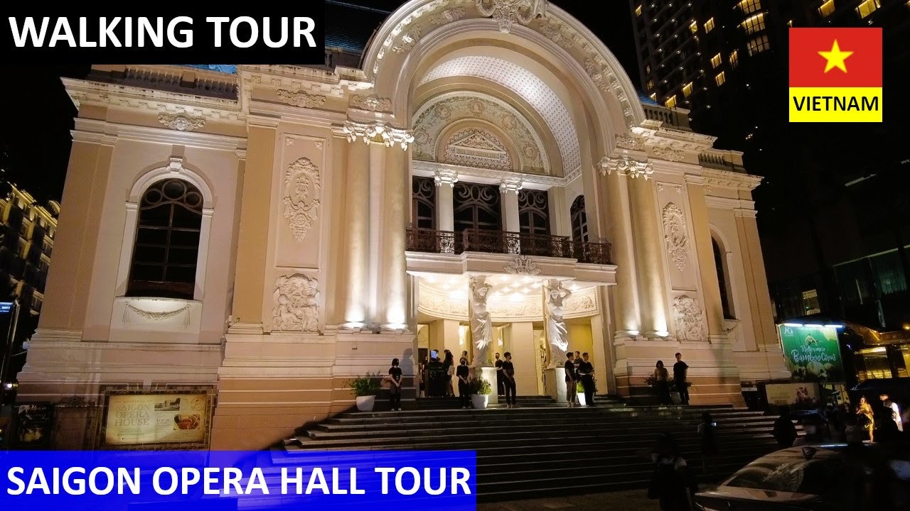 Embark on an enchanting walking tour of the majestic Saigon Opera House.