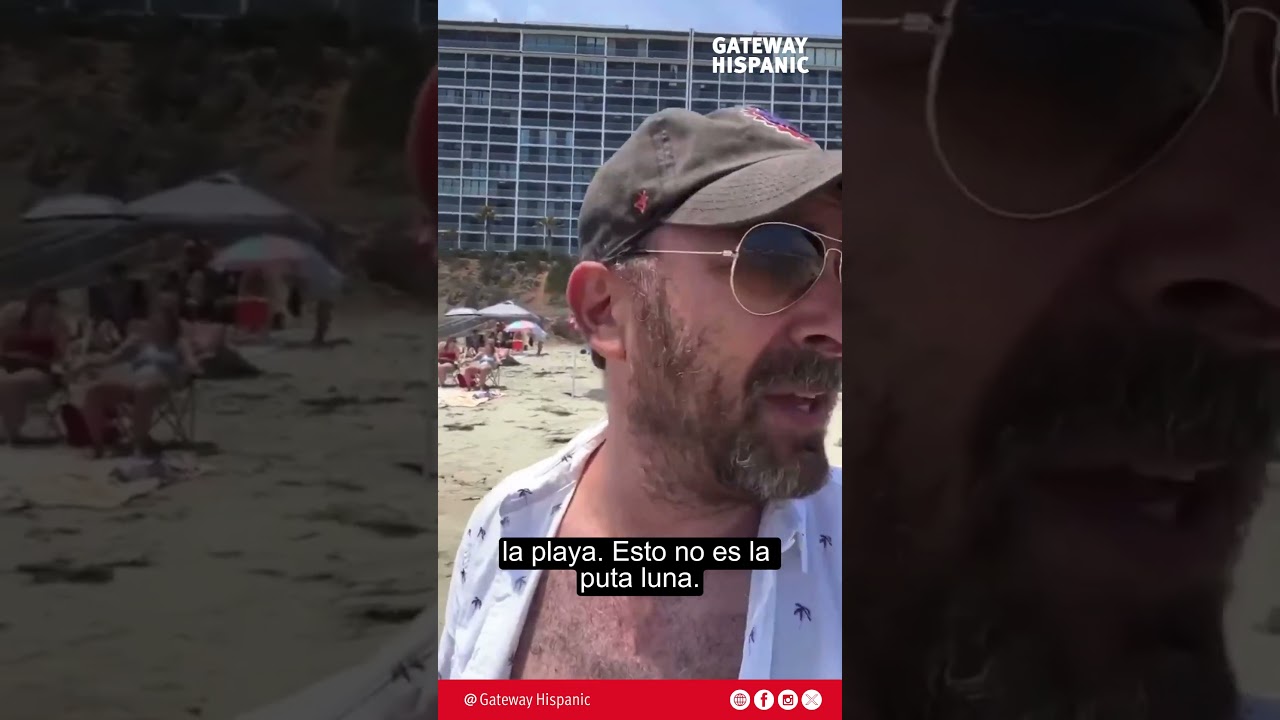 Left-wing extremist gets angry upon seeing the American flag on the beach