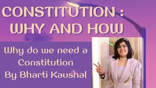 Constitution:Why&How|Part1|Coordination & Assurance |Class11|Polscience |Need of Constitution|NCERT|