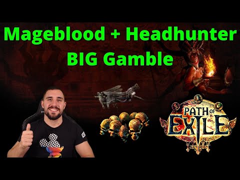 [Gamble video] 288 Tainted Mythic Orbs for the Headhunter and Mageblood Belt in POE !
