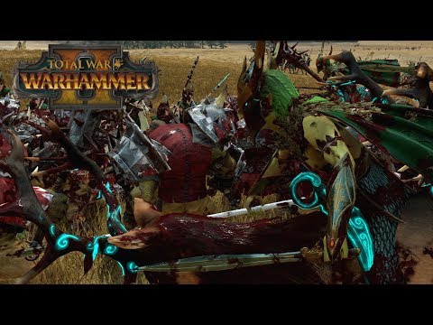 VAUL'S HAMMER & ANVIL - Wood Elves vs Greenskins // Total War: Warhammer II Online Battle