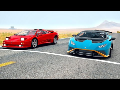 Lamborghini Huracan STO vs Lamborghini Diablo Monster - Desert Drag Race