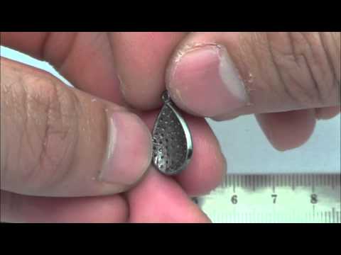 PKS1591-RH - 18X10mm Single Sided Sterling Silver Drop Pendant