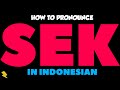 How To Pronounce SEK In Indonesian Cara Mengucapkan SEK Dalam Bahasa Indonesia