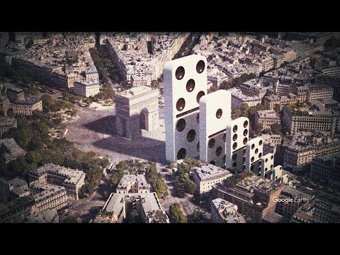 Domino Effect - The largest domino simulation V20 on a Real Footage