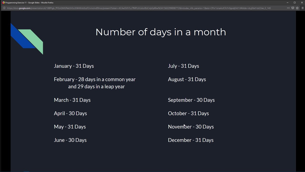Intro to Java Chapter 03 Exercise 11 - Find the number of days in a month