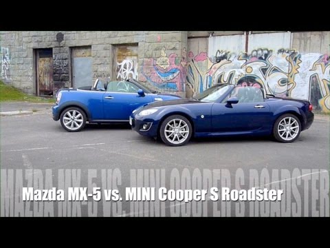 Mazda MX-5 Miata versus MINI Cooper S Roadster – (ENG) – Test Drive, Review, Comparison Video