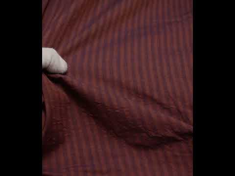 Stripe Brown Pure Cotton 88 GSM Handwoven Fabric — video