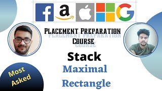 YouTube video 'Maximal Rectangle || Stack 10|| Placement Preparation Series || Hard || LeetCode 85 ||'
