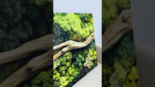 Imitace mechového obrazu - Větev v lese