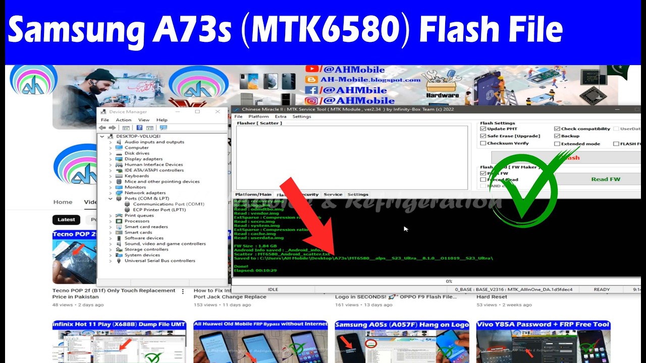 Samsung A73s (MTK6580) Hang on Logo Dead Boot Repair Flash File