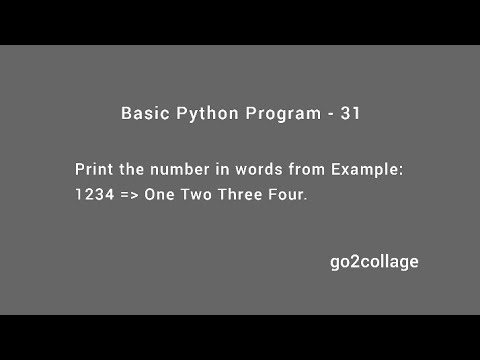 Ep 31 Language Python Basic Program I Go2collage