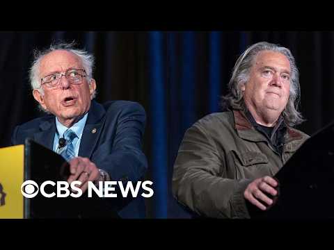 Sen. Bernie Sanders, Steve Bannon appear at same AI safety rally