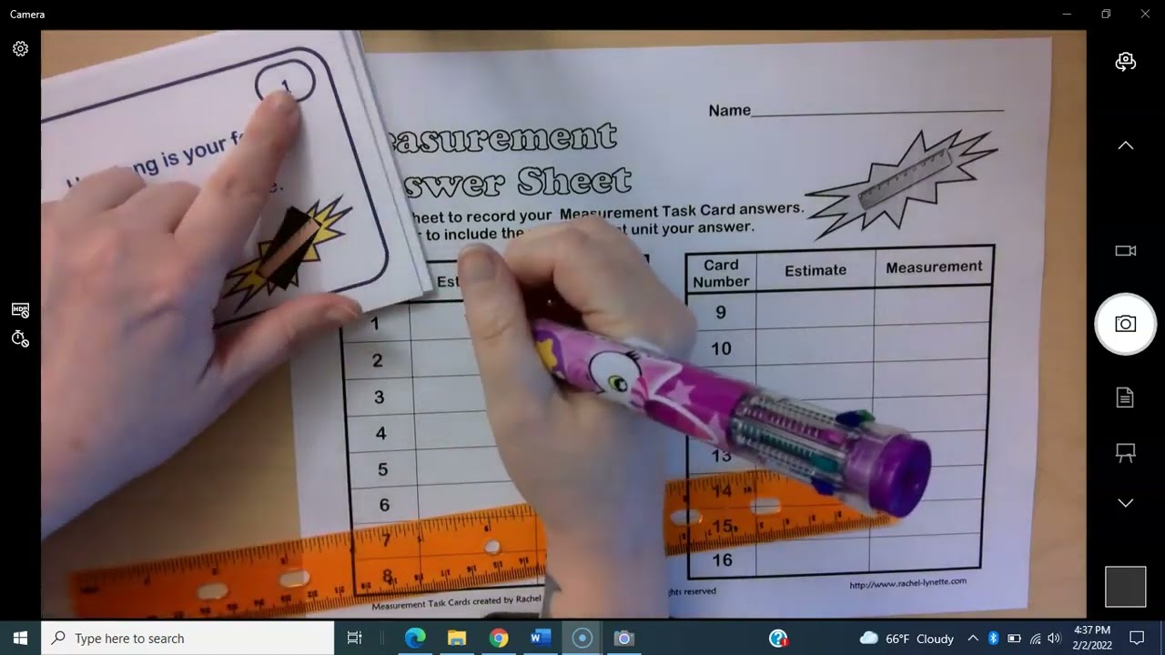 Measurement Task Cards