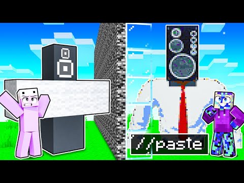 I CHEATED with //PASTE in a SKIBIDI SPEAKERMAN Build Challenge!