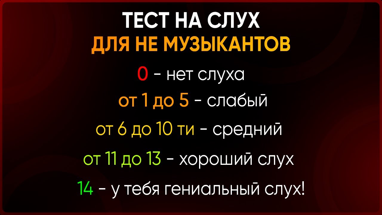 Тест на АБСОЛЮТНЫЙ слух: 100% точный результат! Проверь себя