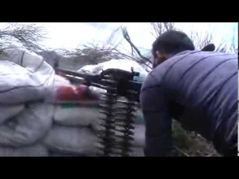 استهداف تحركات عناصر قوات النظام في جبهة عرامو في ريف اللاذقية بواسطة رشاش دوشكا من قبل كتيبة الشهيد رياض عابدين