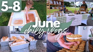 JUNE 5-8 VLOG | selling at the farmers market, baking for 14 hours, cookbook club + more