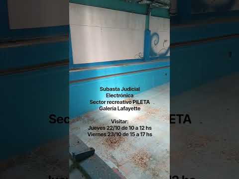 Subasta Judicial - Sector Recreativo PILETA Galería Lafayette. Peatonal San Martín esq. San Luis MDP