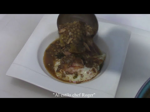 SOPA DE LENTEJAS, Receta # 277, sopa de lentejas con tocino, con platano, con huevo. Video