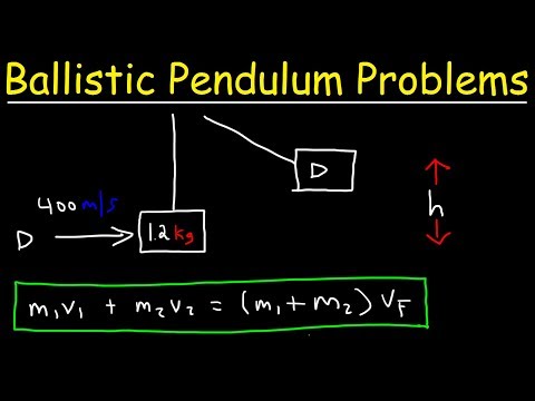 Ballistic Pendulum Physics Problems - Conservation of Momentum & Energy - Inelastic Collisions