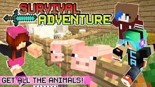 Minecraft Survival Adventure EP6 with Chad Alan and RadioJh Audrey | Get All the Animals! Barn!