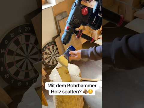 Mit dem Bohrhammer Holz spalten? #Bohrhammer #Holz #diy