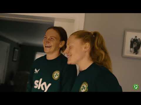 Courtney Brosnan and Amber Barrett surprise WNT Layla with gifts from Sky Ireland ☘️