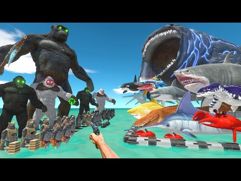 FPS Avatar Rescues Sea Monsters and Fights Mutant Primates - Animal Revolt Battle Simulator