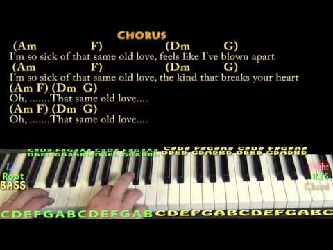 Same Old Love (Selena Gomez) Piano Cover Lesson in Am with Chords/Lyrics