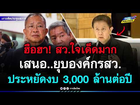 ฮือฮา! สว.ใจเด็ดมาก เสนอยุบองค์กรสว. ช่วยประหยัดงบ 3,000 ล้านต่อปี | การเมืองไทย