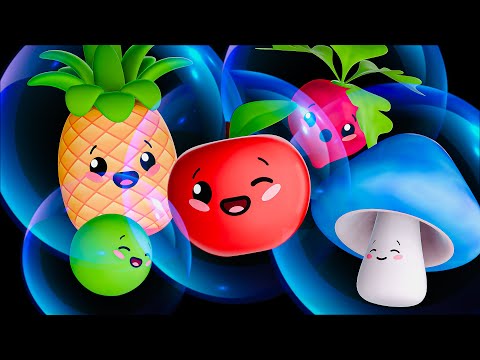 Bubble Park Party! 🫧 Dancing Fruit & Veggies Visual Stimulation Baby Sensory Video
