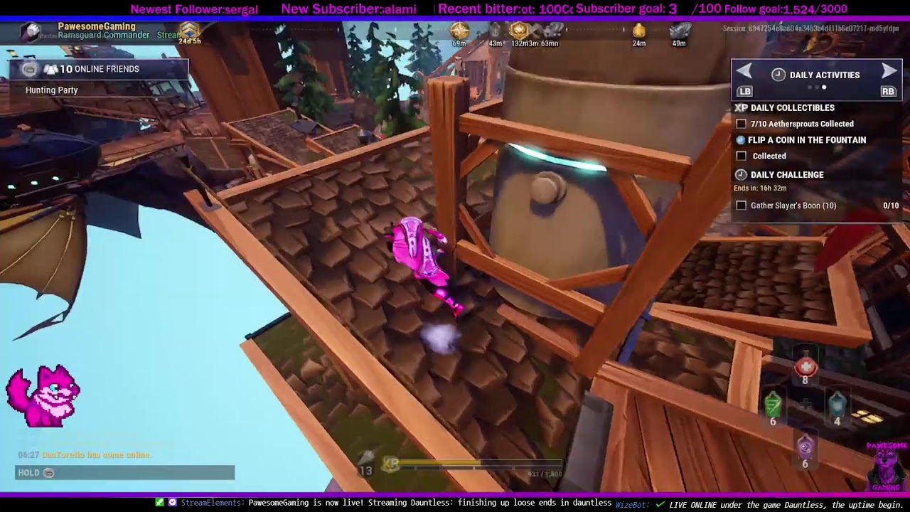 finishing up loose ends in dauntless