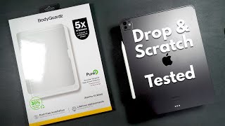 iPad Pro 13 in BodyGuardz Pure 3 Tempered Glass Screen Protector  - Drop & Scratch Test