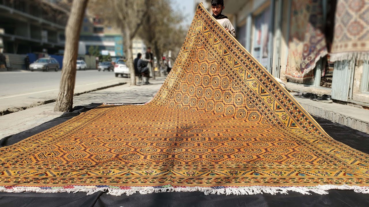 10x13 Khaki Afghan Wool Area Rug Hand-knotted in Maymana, Afghanistan | 3m x 4m / 9.8ft x 9.8ft