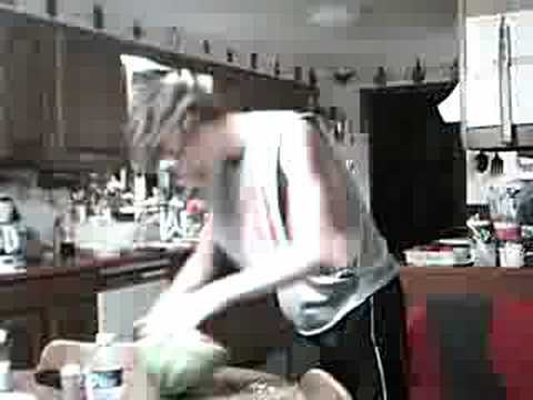 Cuttin open a watermeleon butcher knife