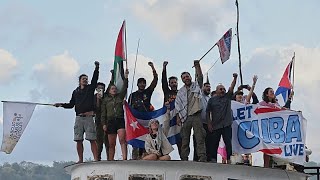 La flotilla activista Nuestra América desembarca en Cuba con varias toneladas de alimentos