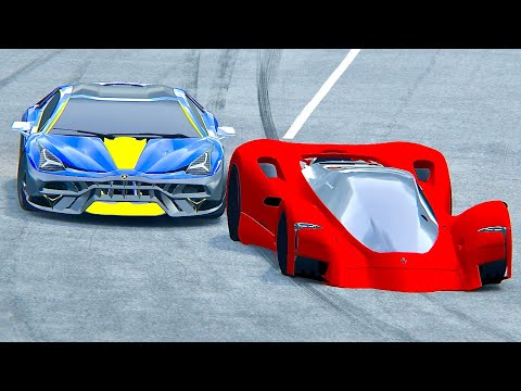 Lamborghini Scorpion Concept vs Ferrari Marte 2050 Concept at Deep Forest Raceway
