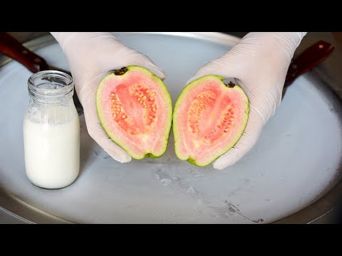 Red guava ice cream rolls｜How to make delicious ice cream roll with red guava｜Food ASMR