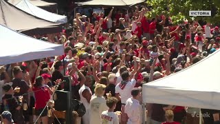 Victoria celebrates Canada's World Cup 6-0 victory