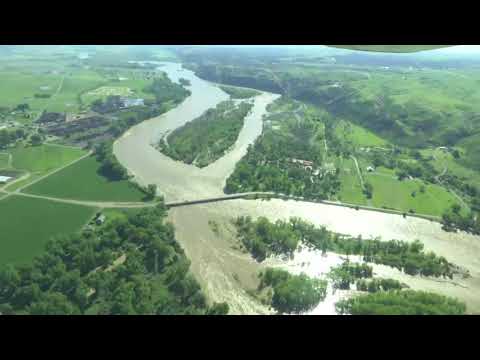 Bird's eye view of the Yellowstone River