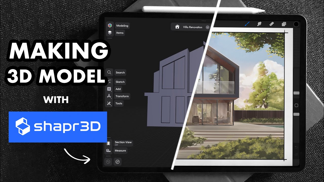 How to make a 3D MODEL using SHAPR3D on the IPAD - Architectural Visualization